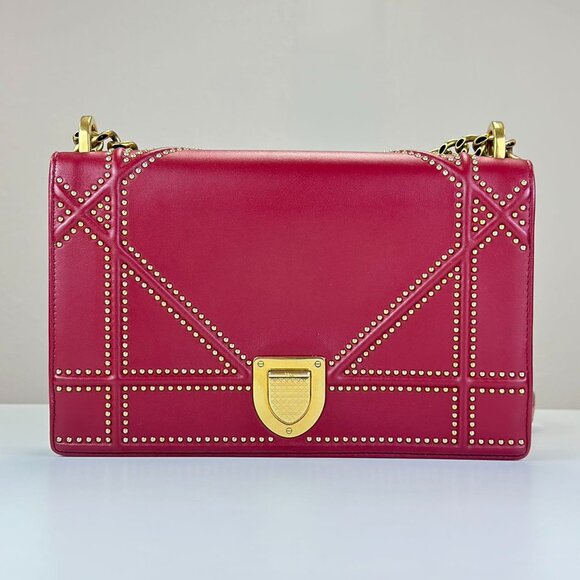 Dior Red Leather Shoulder Bag Crossbody - Picture 1 of 8